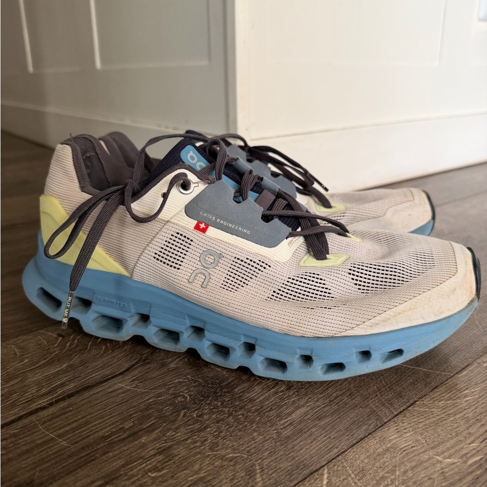 ON CLOUDSTRATUS 2.0 Running Men's 7.5Frost / Niagara Blue Gray Athletic Sneakers